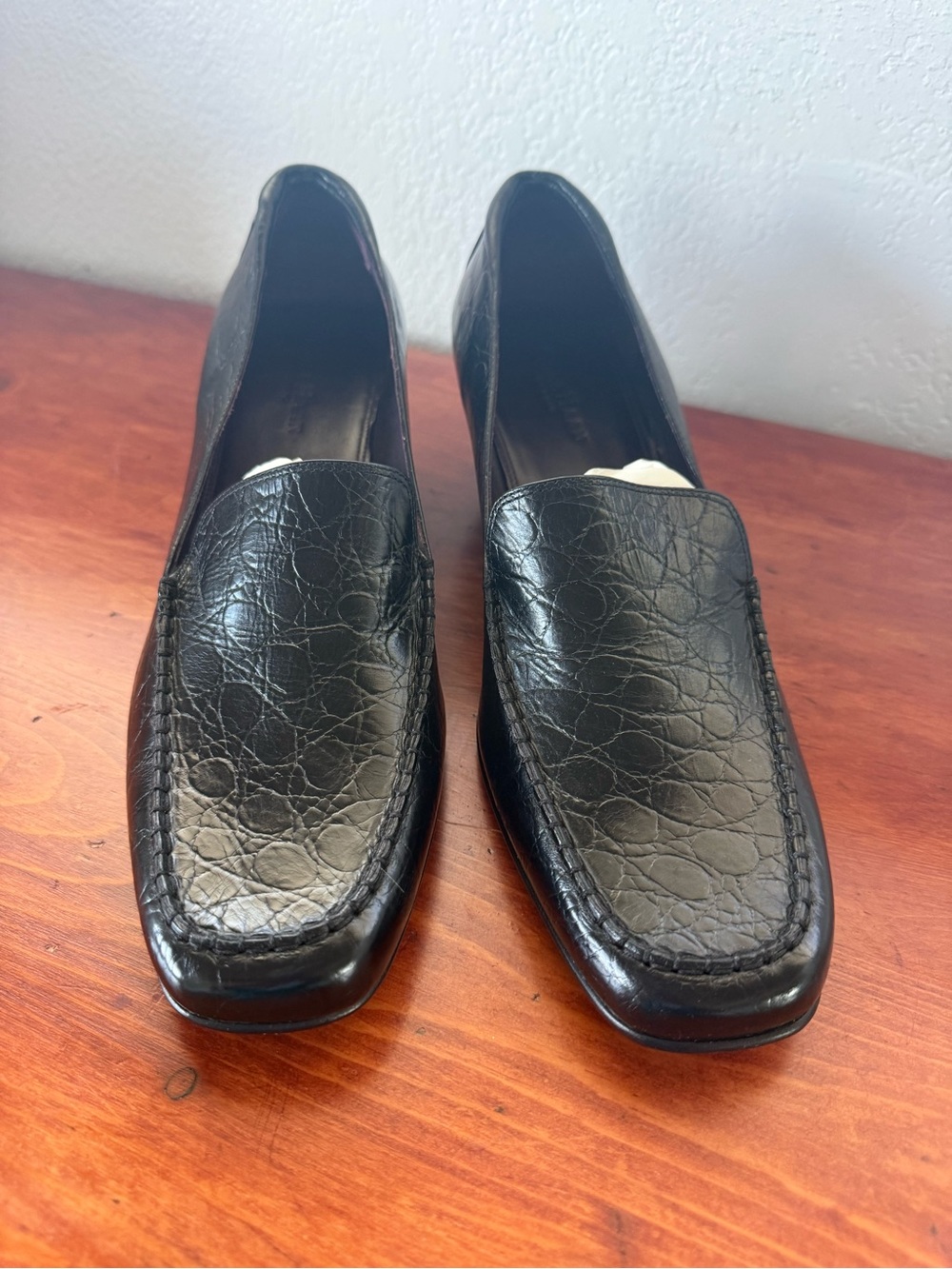 Cole Haan Black Leather Women  Slip-On Loafers